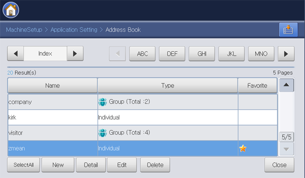Setting up an address book